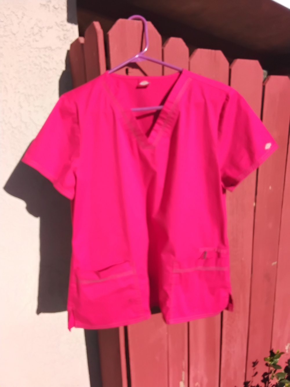 Bright Hot Pink Medical Scrub Top